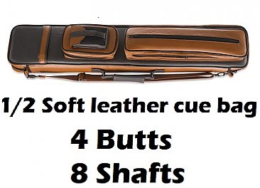 4B 8S Soft pool cue case (Dark and light brown)