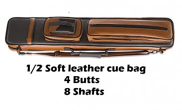 4B 8S Soft pool cue case (Dark and light brown)