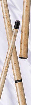 Jump cue, Bird's Eye Maple Butt and Shaft, Woven Quick-release joint, Hi-impact ferrule, No wrap