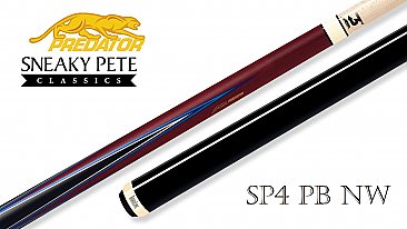 Predator 4 Point Sneaky Pete Purple Heart / Blue Points No Wrap Pool Cue