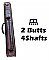 2B 4S, Dark Brown Combo Cue Case